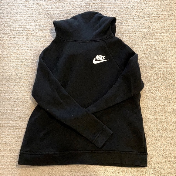 High Neck Black Nike Hoodie - Picture 1 of 2